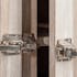Meuble bar bois naturel patiné grisé blanchi sur roues, 2 tiroirs, 2 portes L127xP58,5xH115cm PAOLIA
