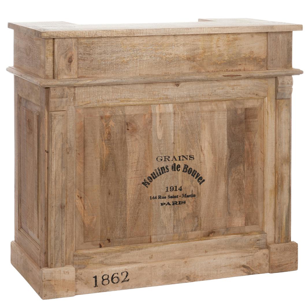Meuble bar manguier naturel 2 tiroirs 120cm FOREST