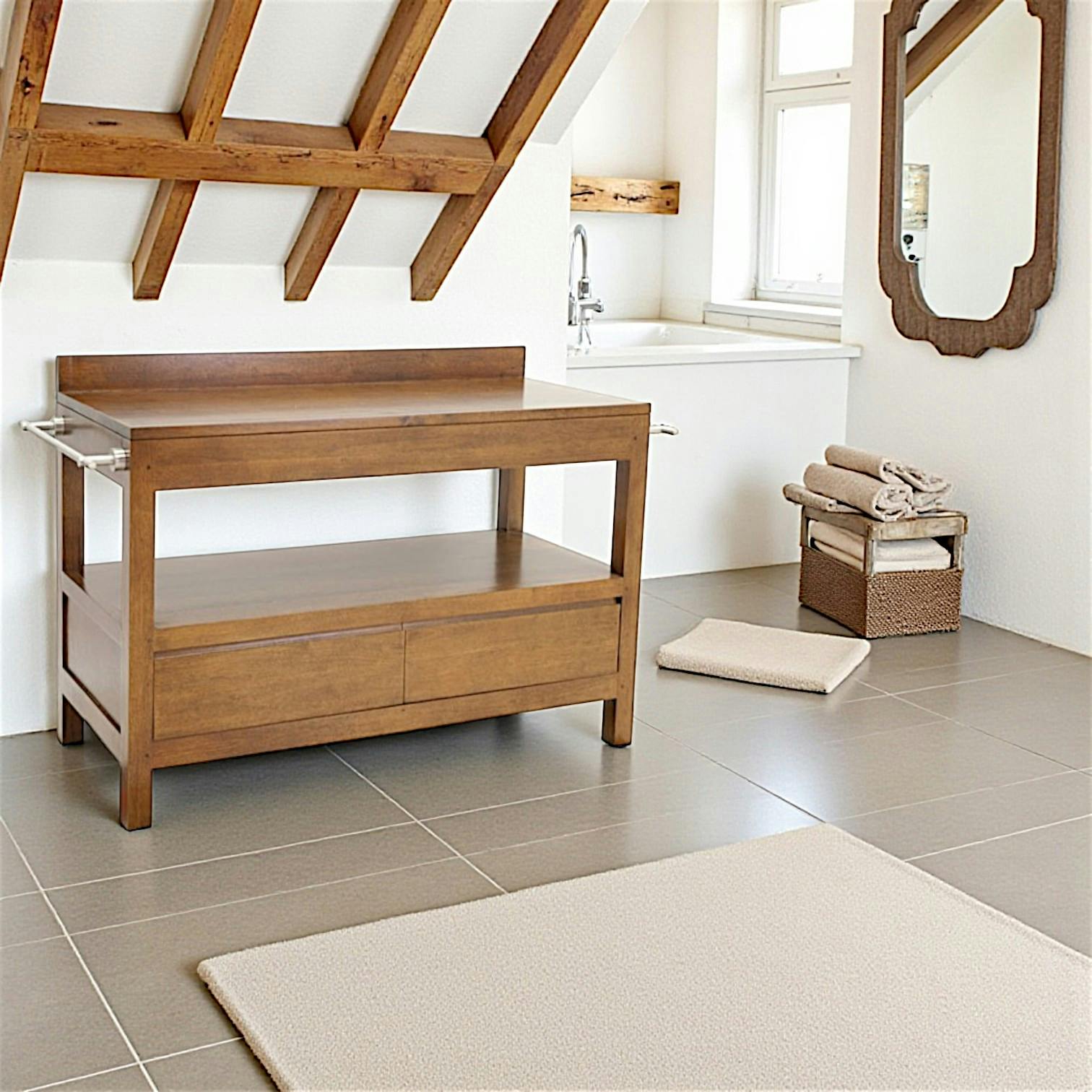 Meuble bas 2T salle de bain 120cm OLGA