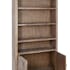 Meuble bibliothèque bois naturel patiné grisé blanchi 3 étagères 2 portes L107xP38,5xH198cm PAOLIA