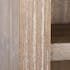 Meuble bibliothèque bois naturel patiné grisé blanchi 3 étagères 2 portes L107xP38,5xH198cm PAOLIA
