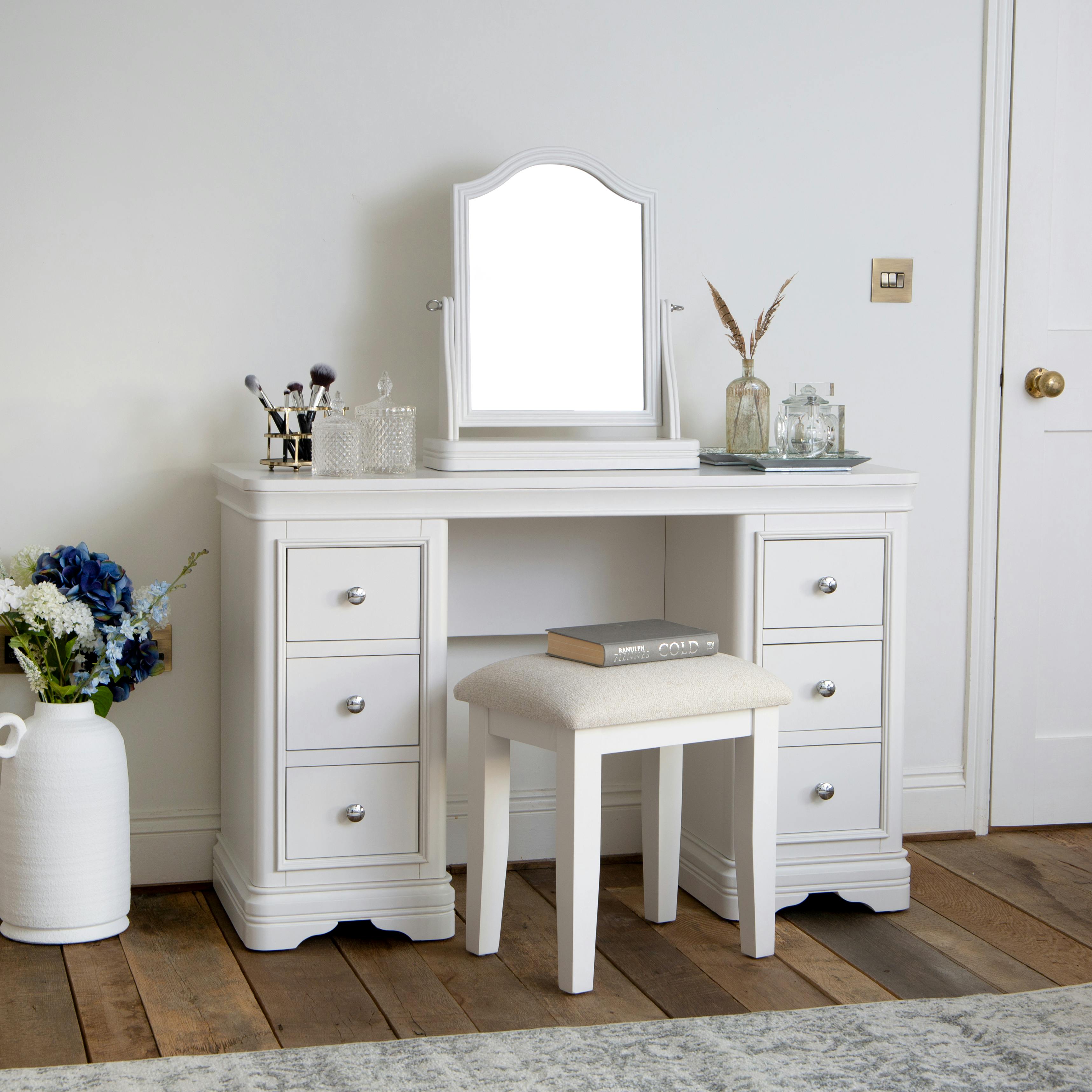 Meuble coiffeuse blanc 6 tiroirs ANDROS