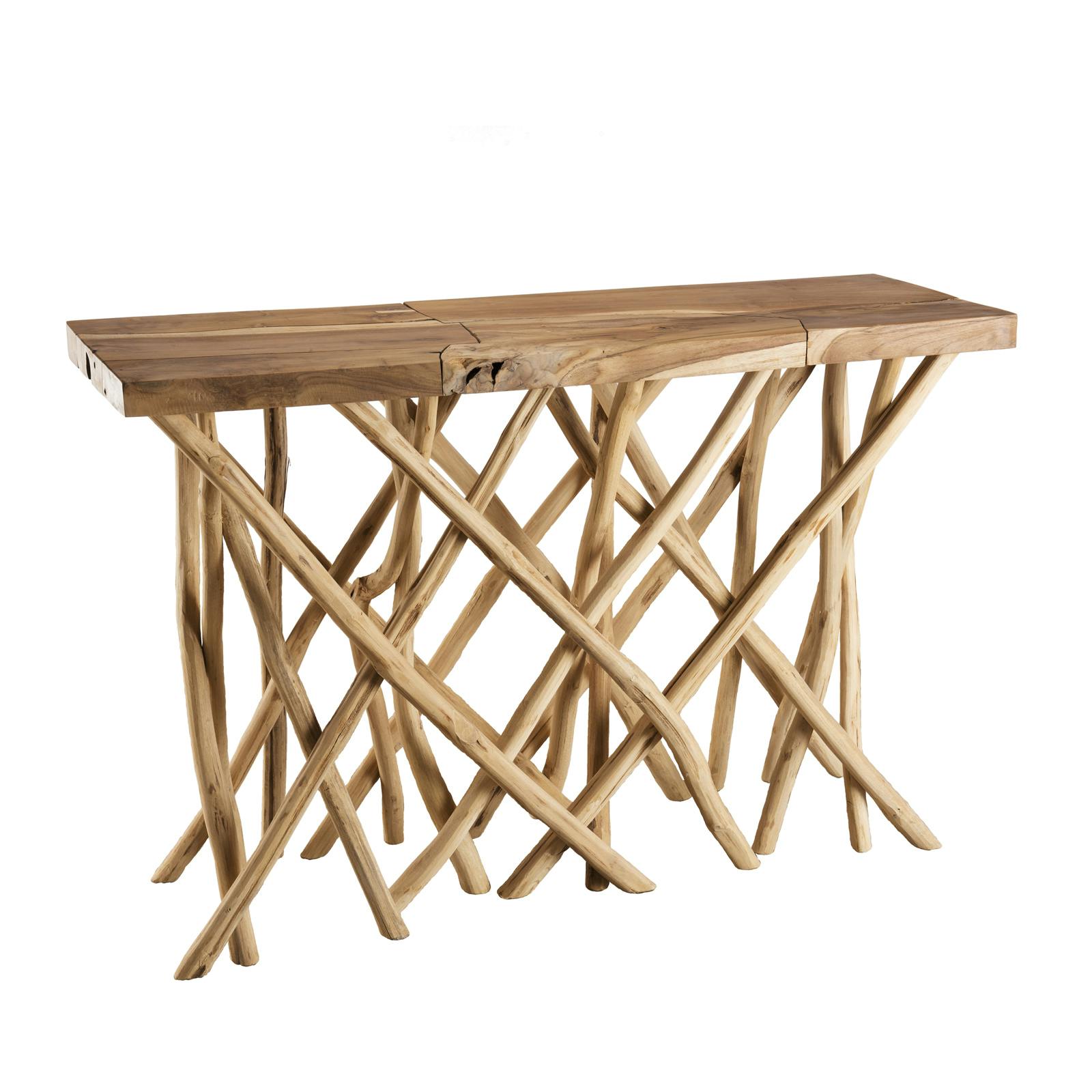 Meuble console bois flotté teck 120x39 cm JAIPUR