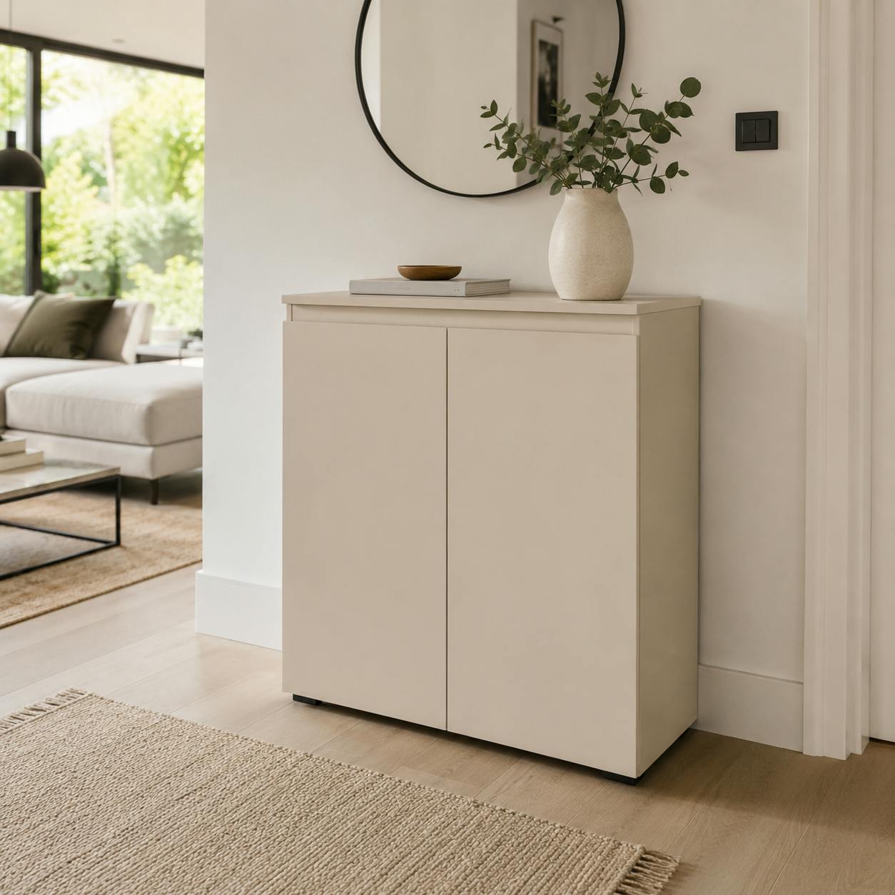 Meuble de rangement beige 2 portes ALVA