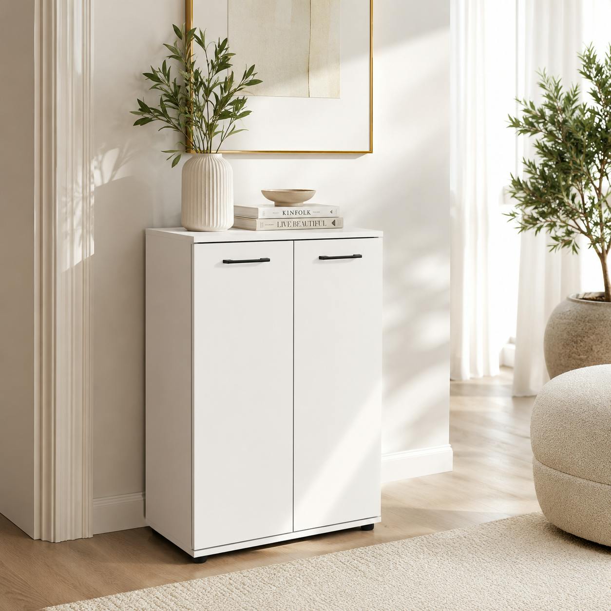 Meuble de rangement blanc 2 portes ALVA