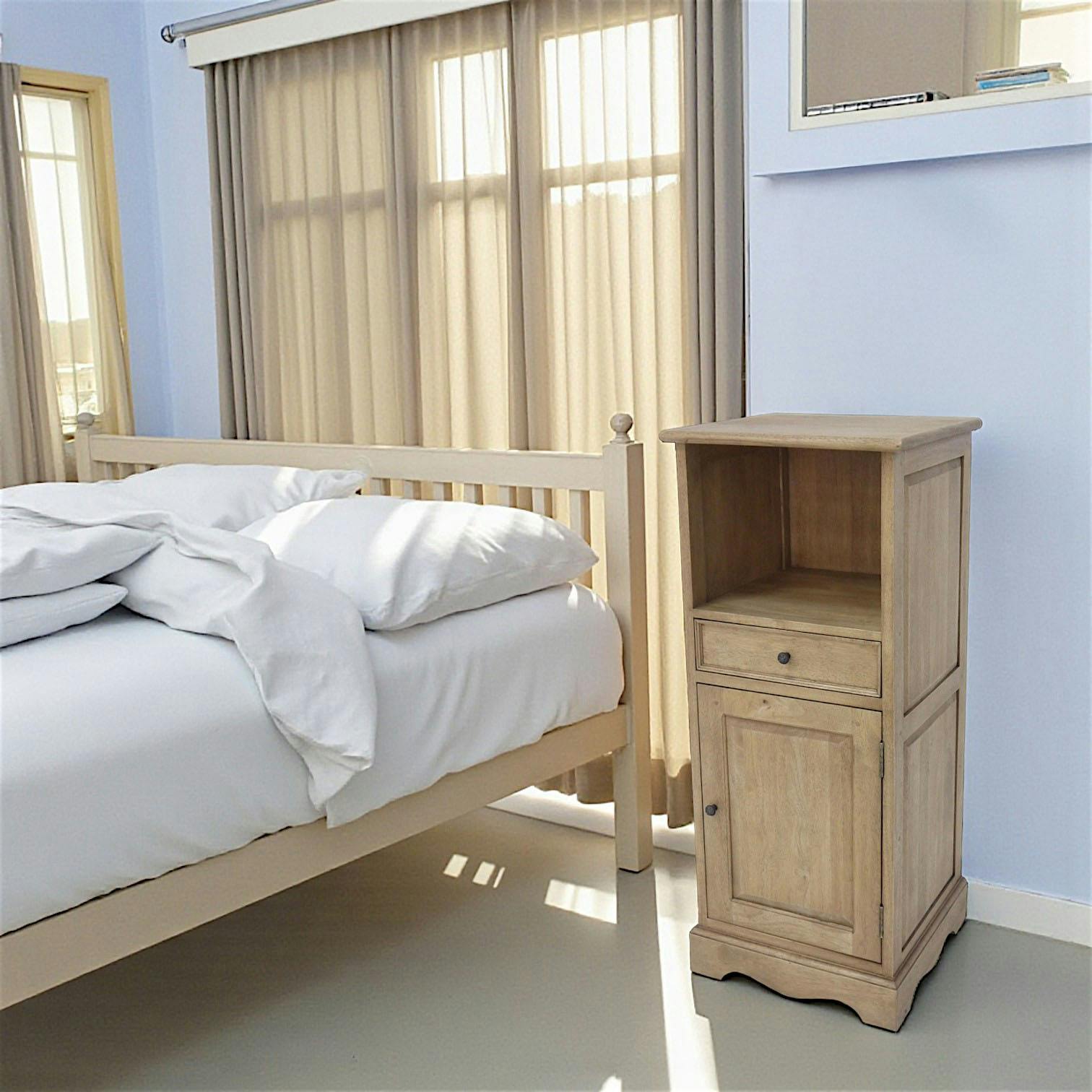 Meuble de rangement Hévéa 1 porte, 1 tiroir, 1 niche 45x42x107cm TRADITION