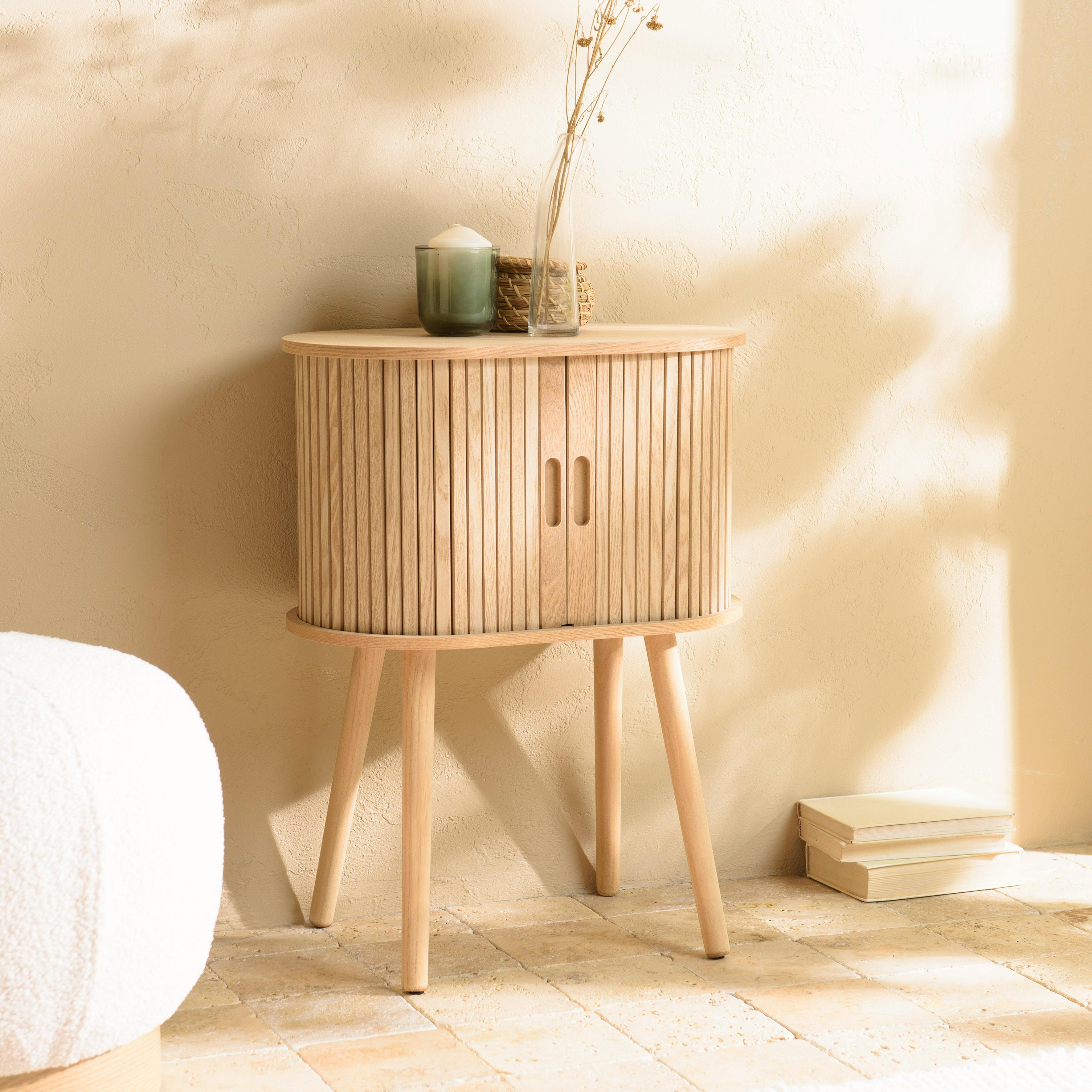 Meuble de rangement ovale en bois couleur naturelle CASTILLE