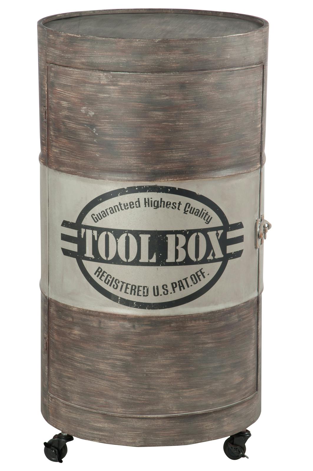 Meuble de rangement sur roulettes style industriel 51x51x89 cm ref.30022916