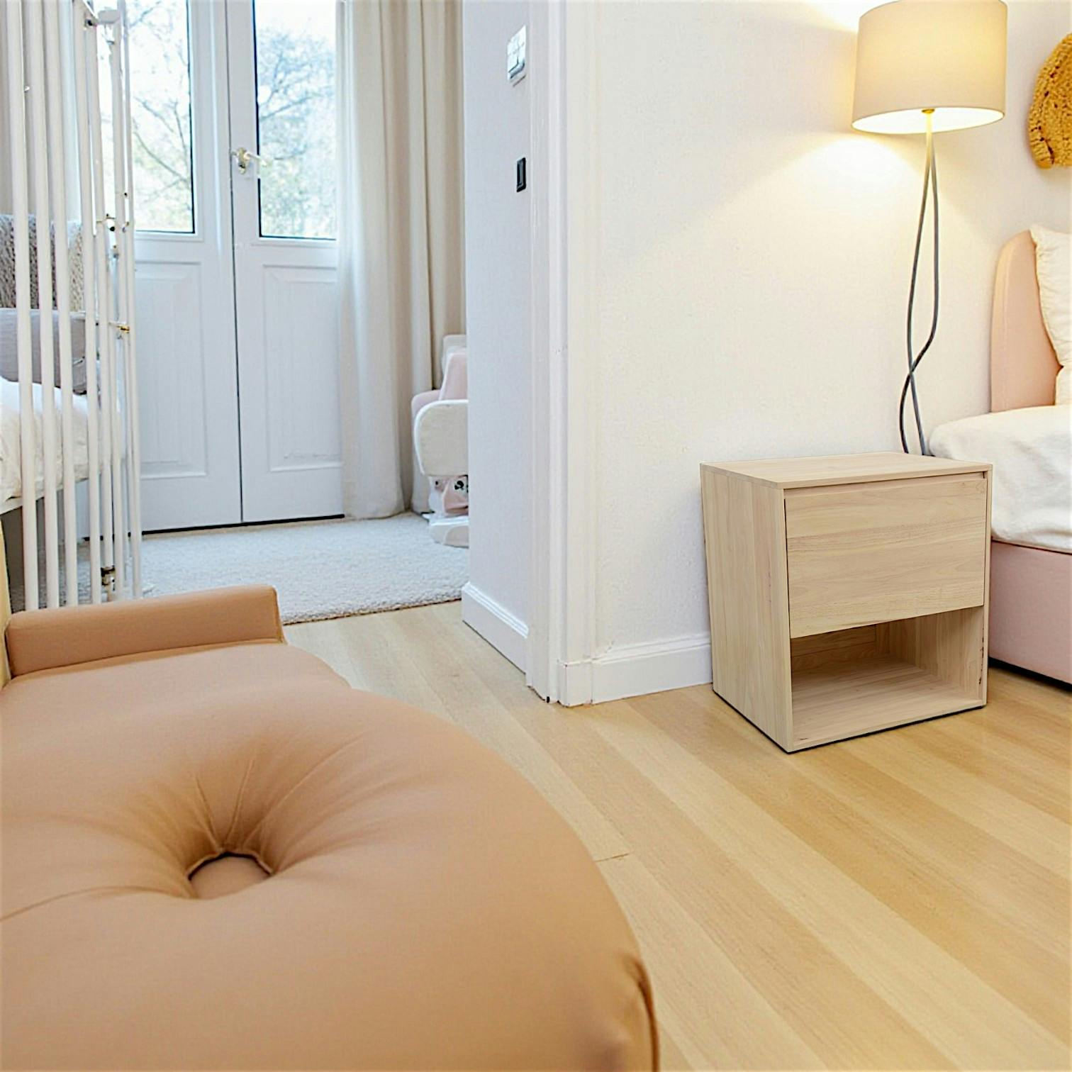 Meuble Hévéa 1 grand tiroir, 1 niche basse 60x50x65cm BALTIC