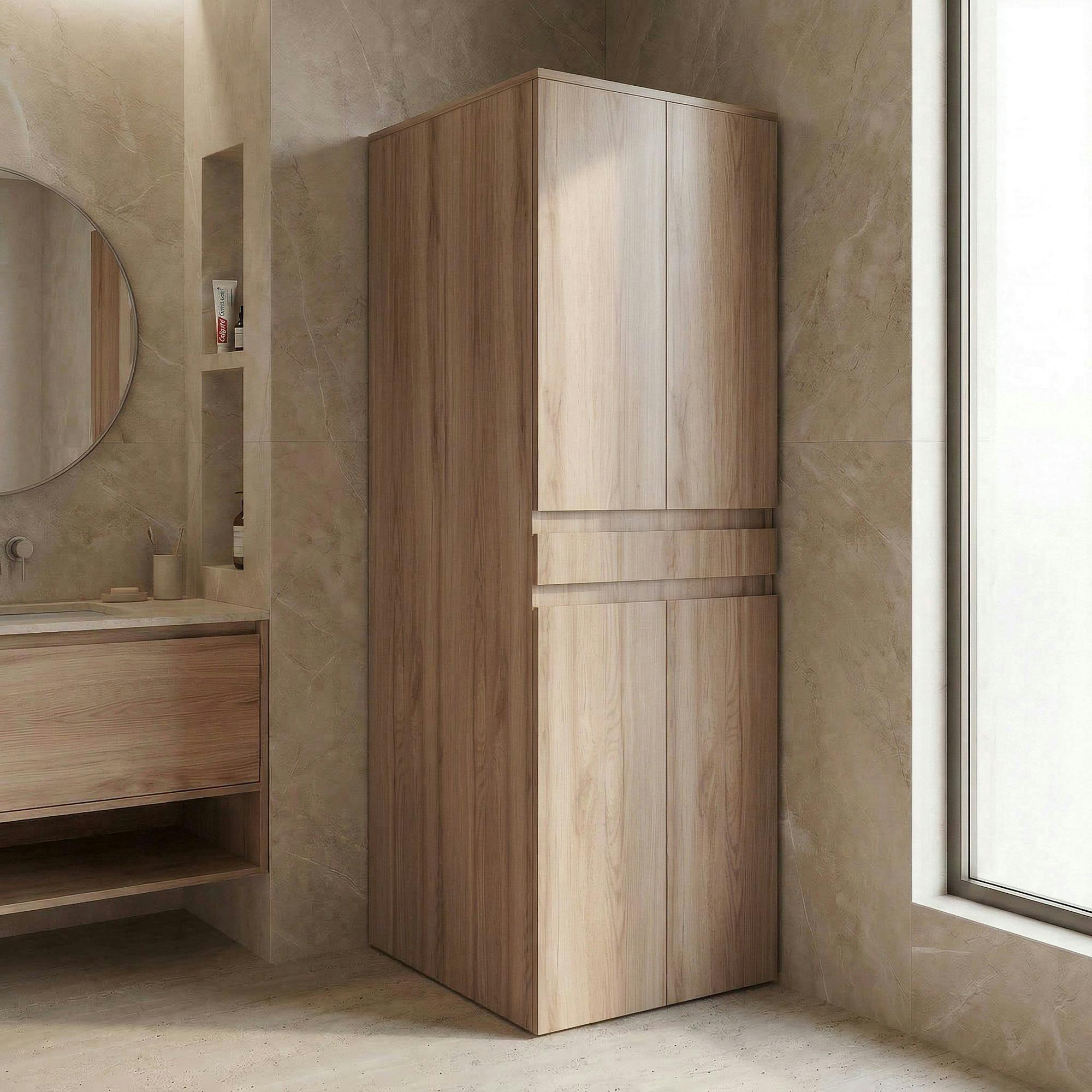 Meuble lave-linge sèche-linge décor chêne 4 portes IVA