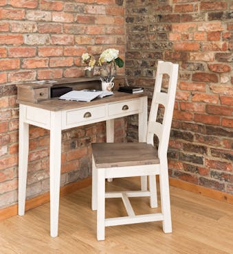  Meuble secrétaire blanc bois recyclé BRISTOL