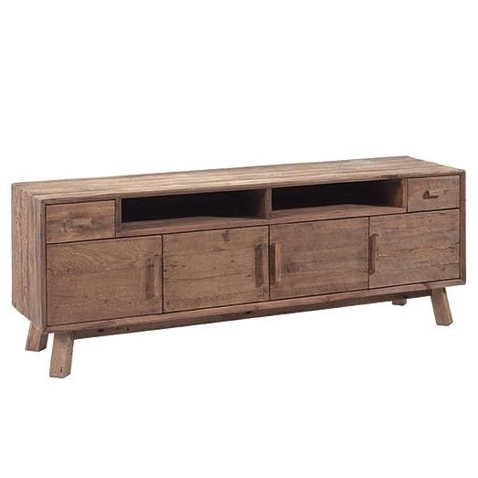 Meuble TV en bois recycle quatre portes de style campagne