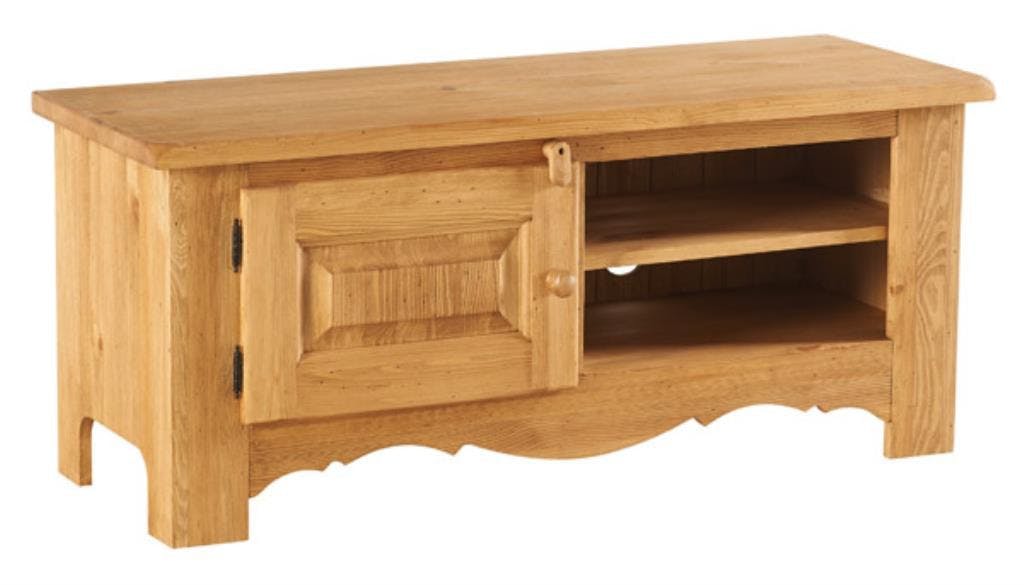 Meuble TV 116cm Pin ciré HANNOVER