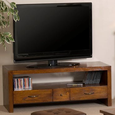  Meuble TV en bois trois tiroirs de style exotique
