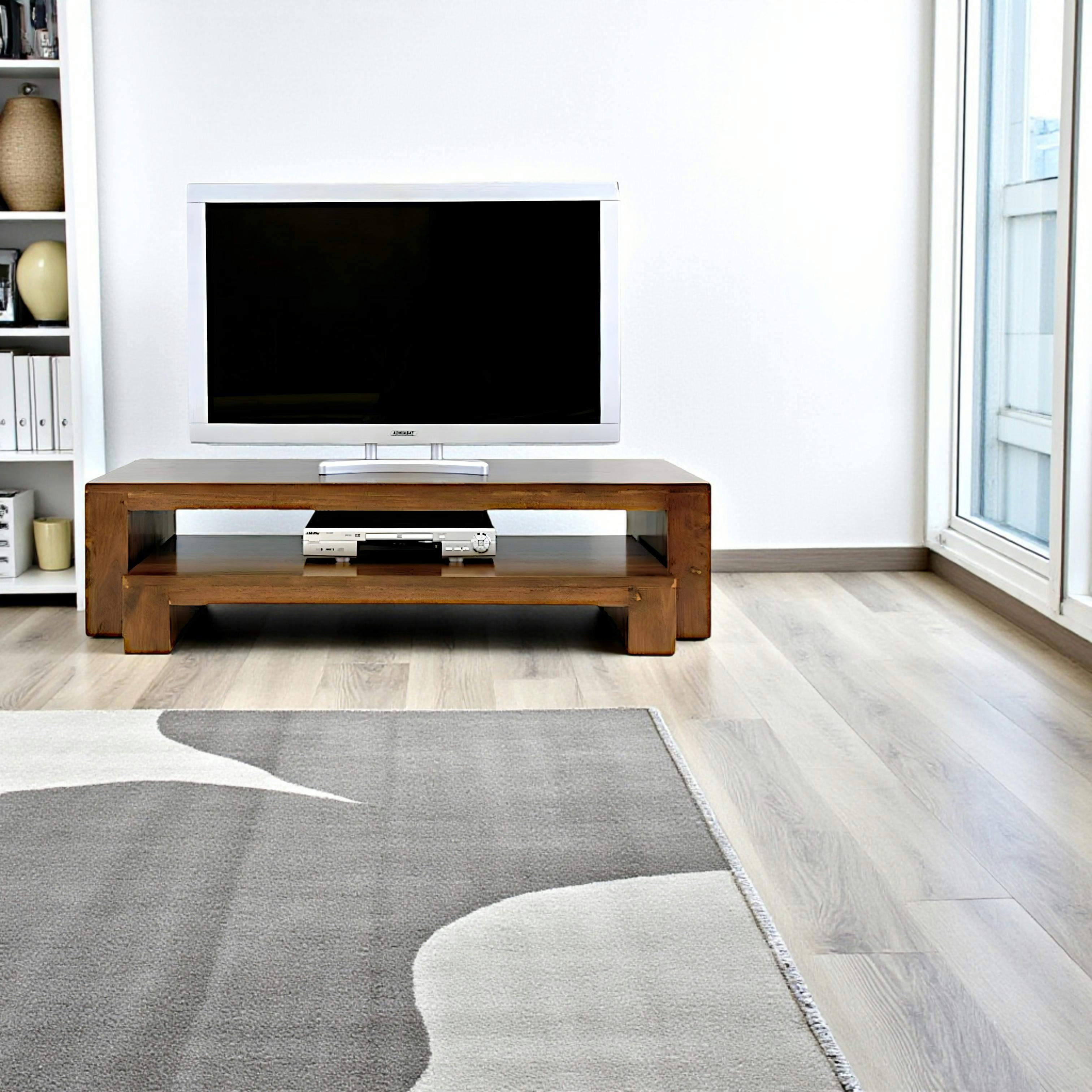 Meuble TV 2 élèments hévéa OLGA 140cm