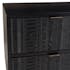 Meuble TV 2 tiroirs 2 portes motifs sculptés bois noir SURATE