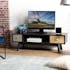 Meuble TV en bois et metal fonce de style vintage