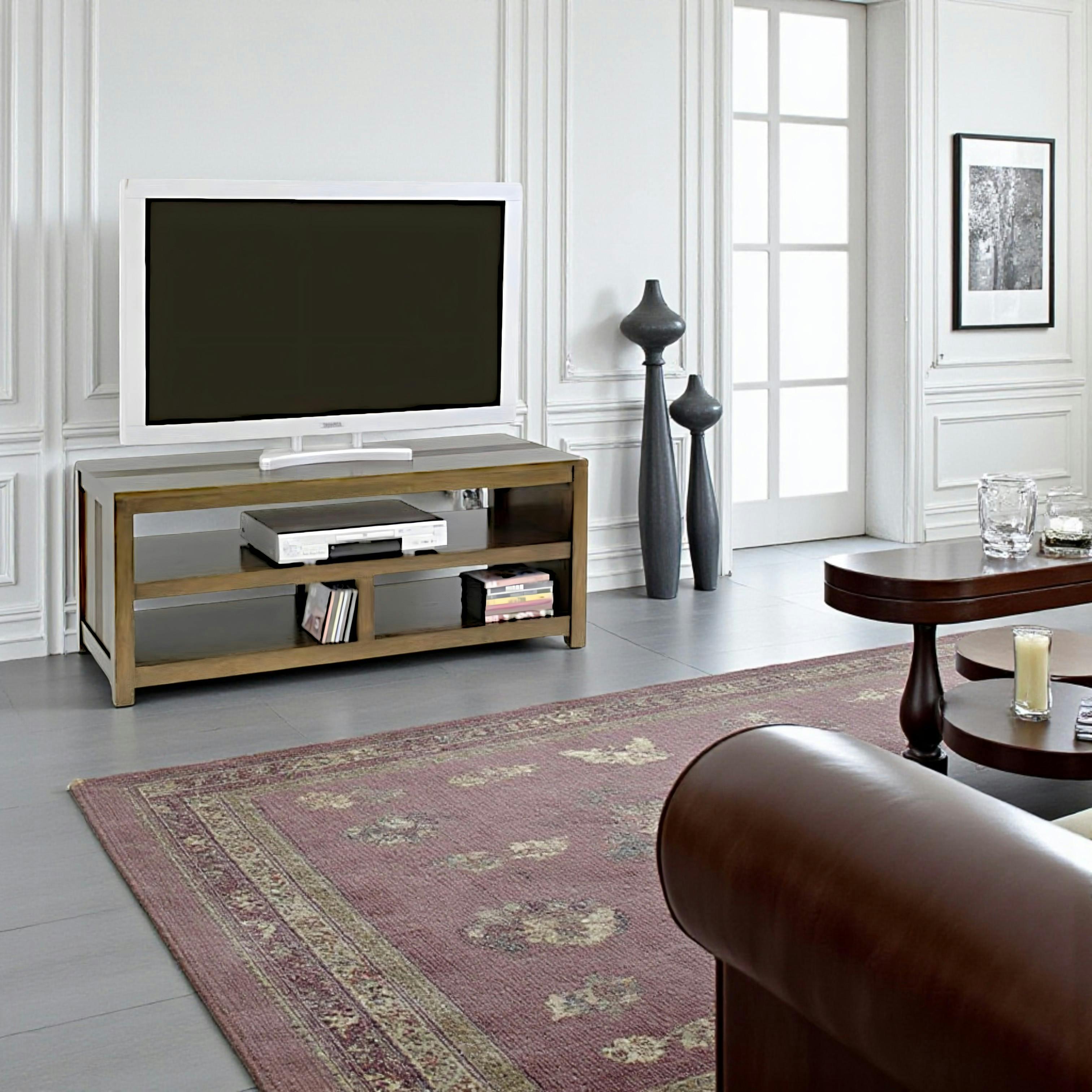 Meuble TV 3 niches hévéa 120cm GALA