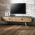 Meuble tv avec rangement bois massif métal laqué NIAGARA