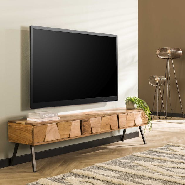 Meuble TV avec rangement façade en relief MELBOURNE, Meubles TV