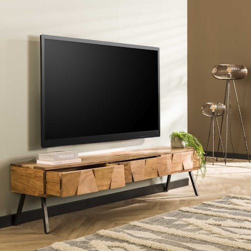 Meuble TV avec rangement façade en relief MELBOURNE