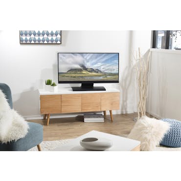  Meuble TV en bois quatre portes de style contemporains
