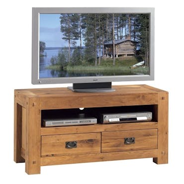  Meuble TV en bois deux tiroirs de style campagne