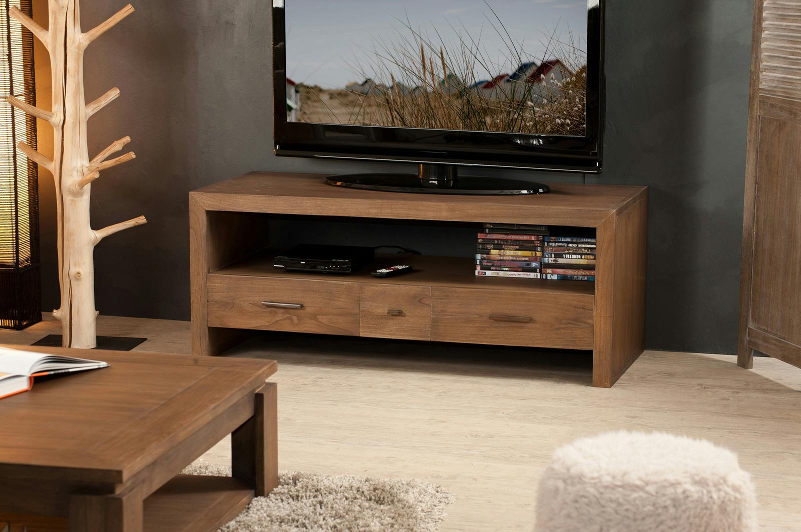 Meuble TV bois exotique LOUNA
