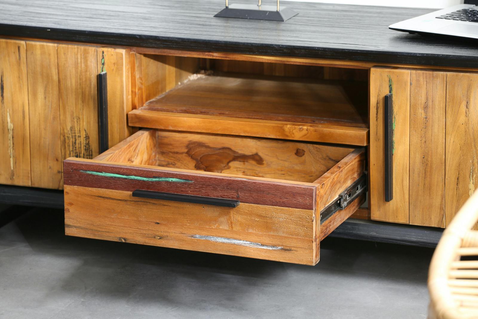 Meuble tv bois recyclé de bateau PHOENIX | Meubles TV | Pier Import