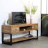Meuble TV en bois reycle FSC deux tiroirs style industriel
