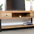 Meuble TV en bois reycle FSC deux tiroirs style industriel