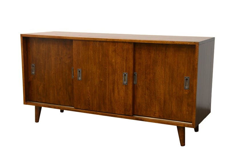 Meuble TV / Buffet Hévéa 3 portes coulissantes 140x45x74cm SIXTIES