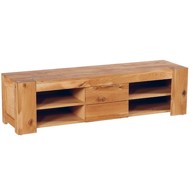 Meuble TV chêne huilé 1 porte 149x40x40cm ROMEO