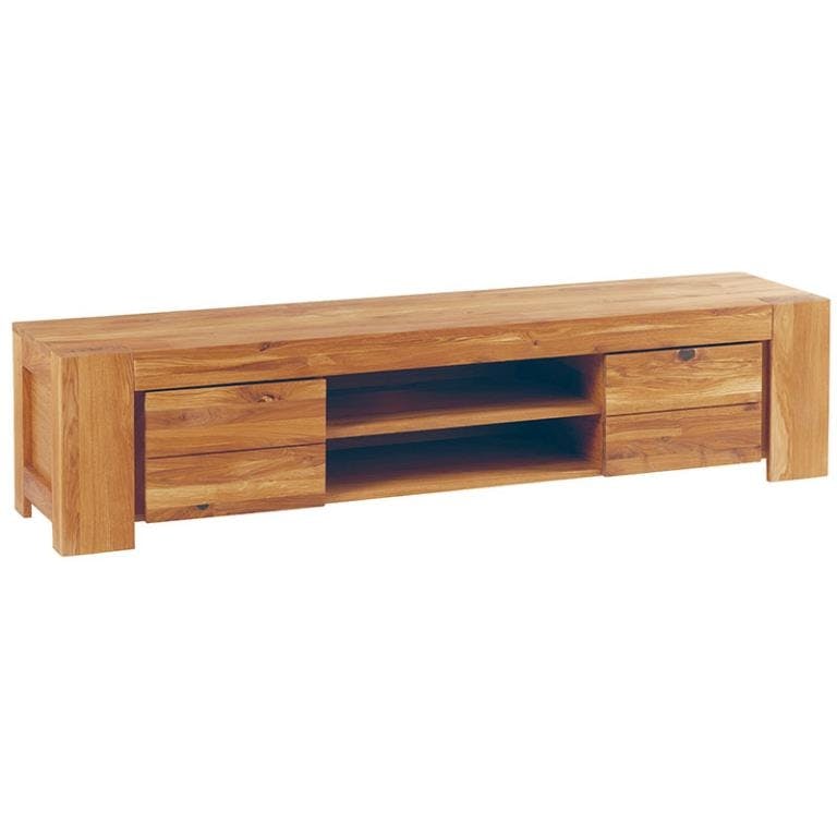 Meuble TV chêne huilé 2 portes 175x40x41,5cm ROMEO