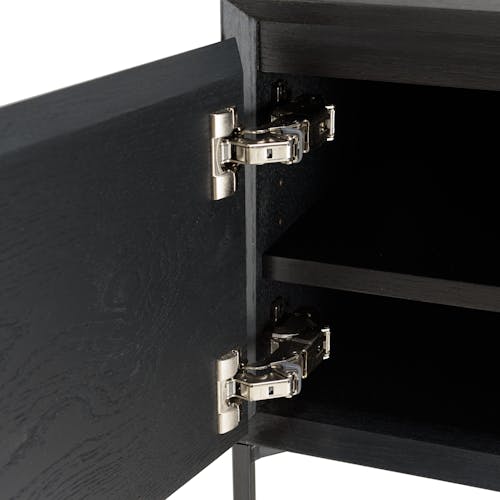 Meuble TV contemporain bois couleur noire 1 porte 2 tiroirs MAYENCE