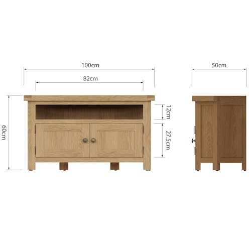 Meuble TV d'angle en bois clair PUERTO