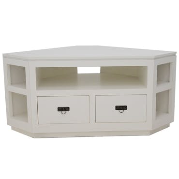 Meuble TV d'angle hévéa 120cm HELENA