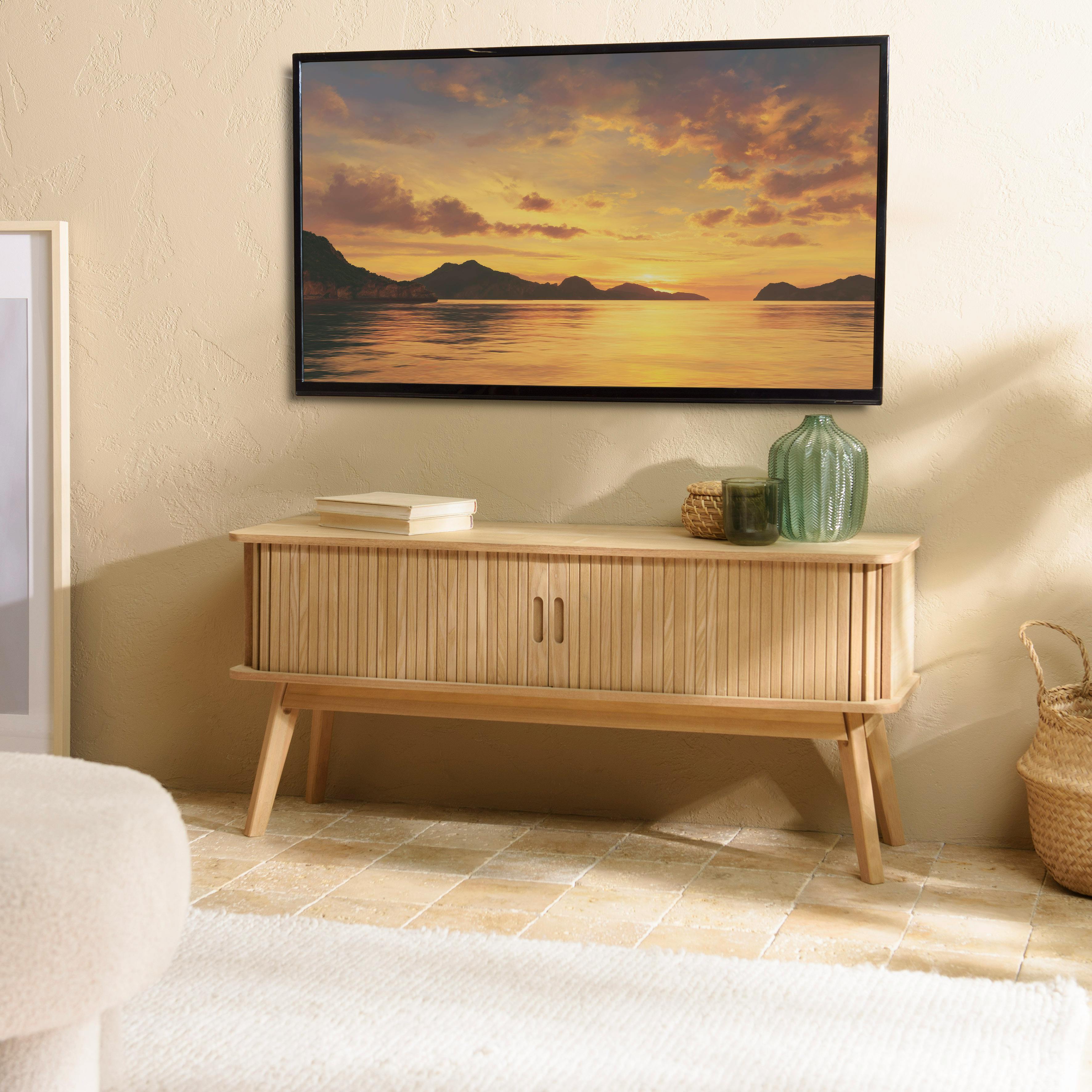 Meuble TV en bois couleur naturelle CASTILLE