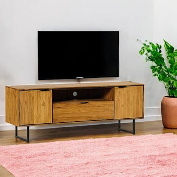 Meuble tv en bois de teck recyclé avec rangement DEPOK
