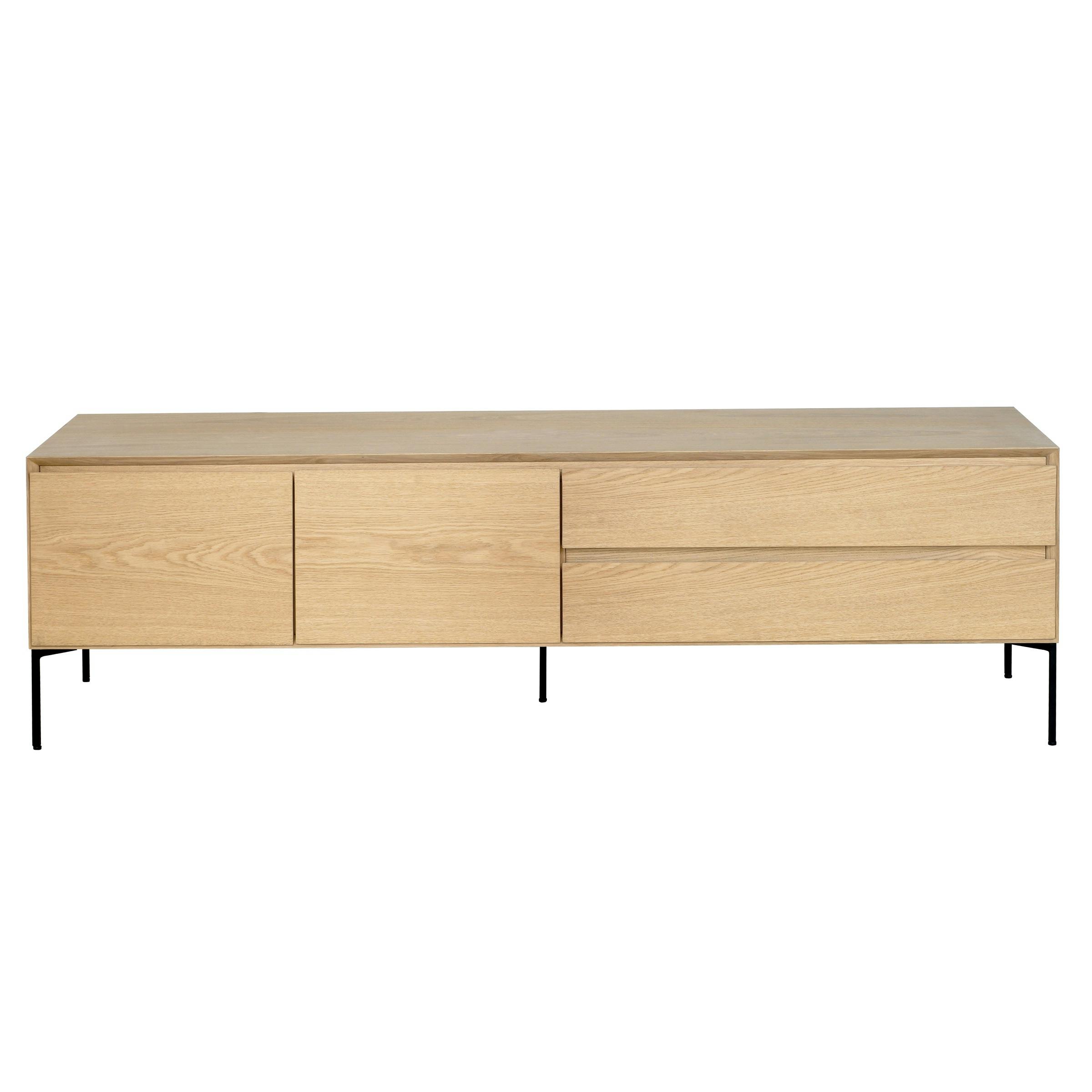 Meuble TV en chêne massif naturel 175 cm OAKLAND