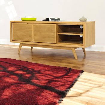Meuble TV en bois massaif avec portes de style vintage