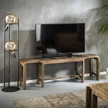 Meuble TV extensible en bois massif de style exotique