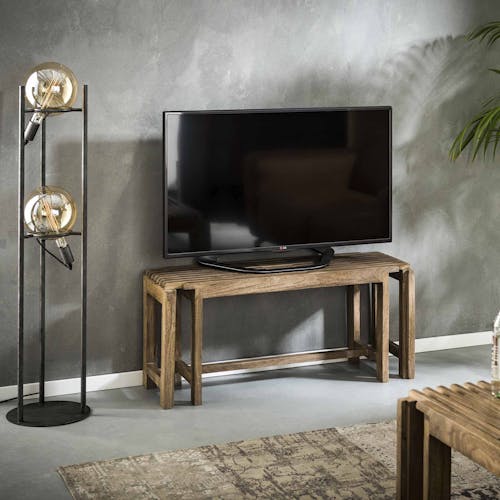 Meuble TV extensible en bois massif de style exotique