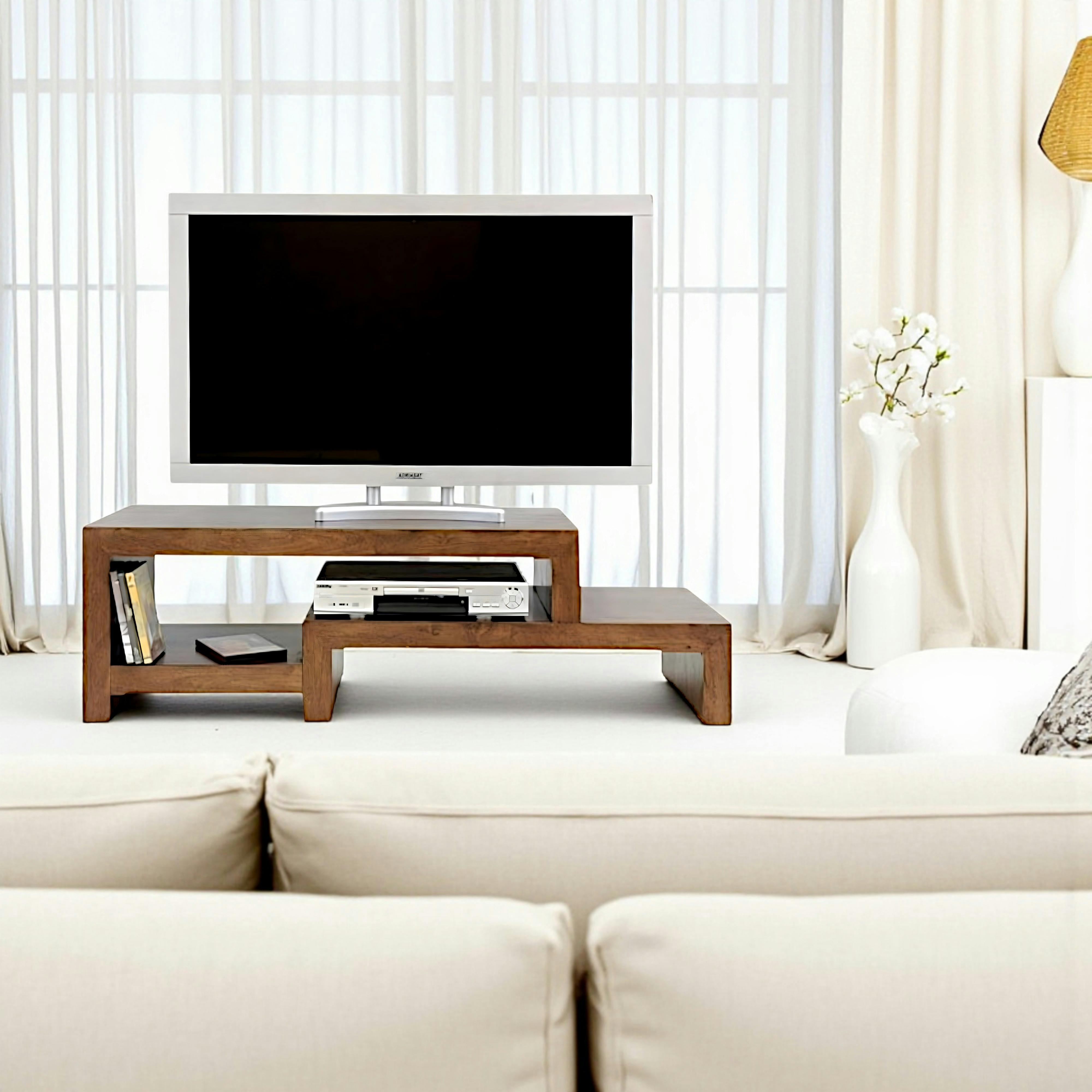 Meuble TV hévéa 130cm OLGA