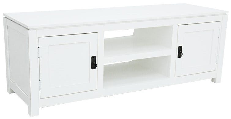 Meuble TV Hévéa 2 portes, 2 niches, 136x45x48,6cm HELENA