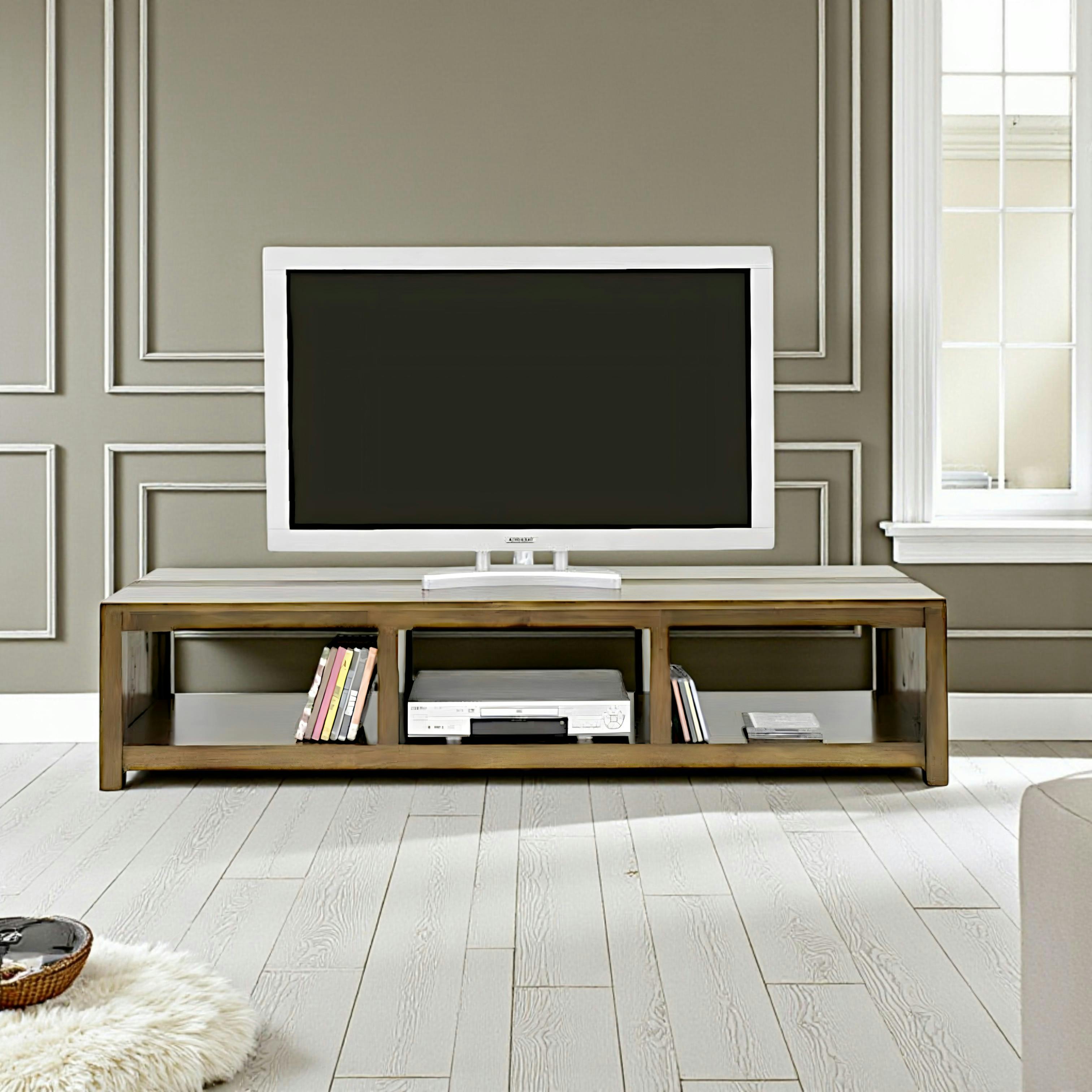 Meuble TV hévéa 3 niches 162cm GALA