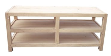  Meuble TV Hévéa 4 niches 120x45x50cm HELENA
