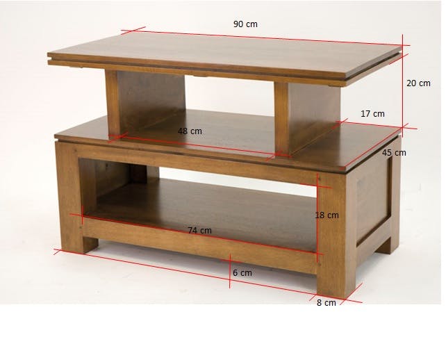 Meuble TV hévéa 90cm HELENA