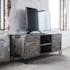 Meuble TV en bois gris et metal vieilli style industriel