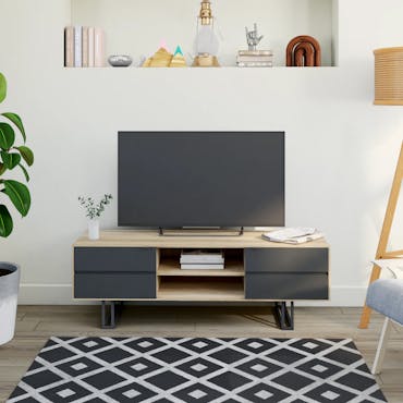  Meuble tv moderne en chêne blanc ZONZA